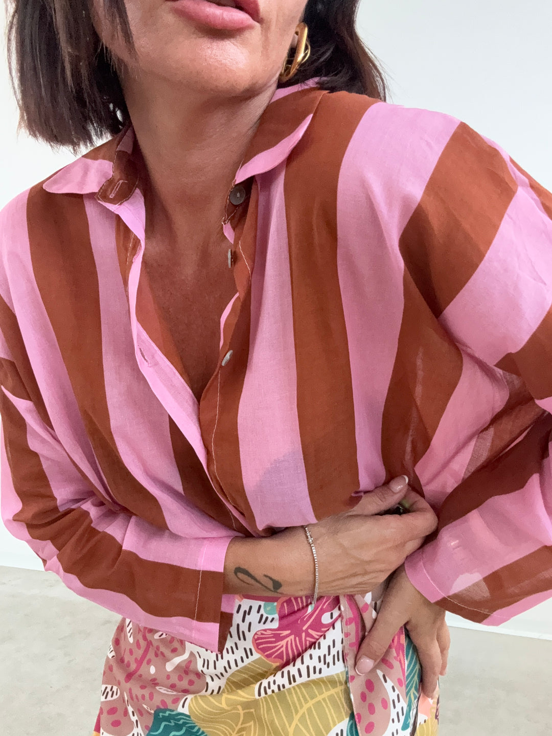 CAMICIA COLLETTO RIGA ROSA/RUST