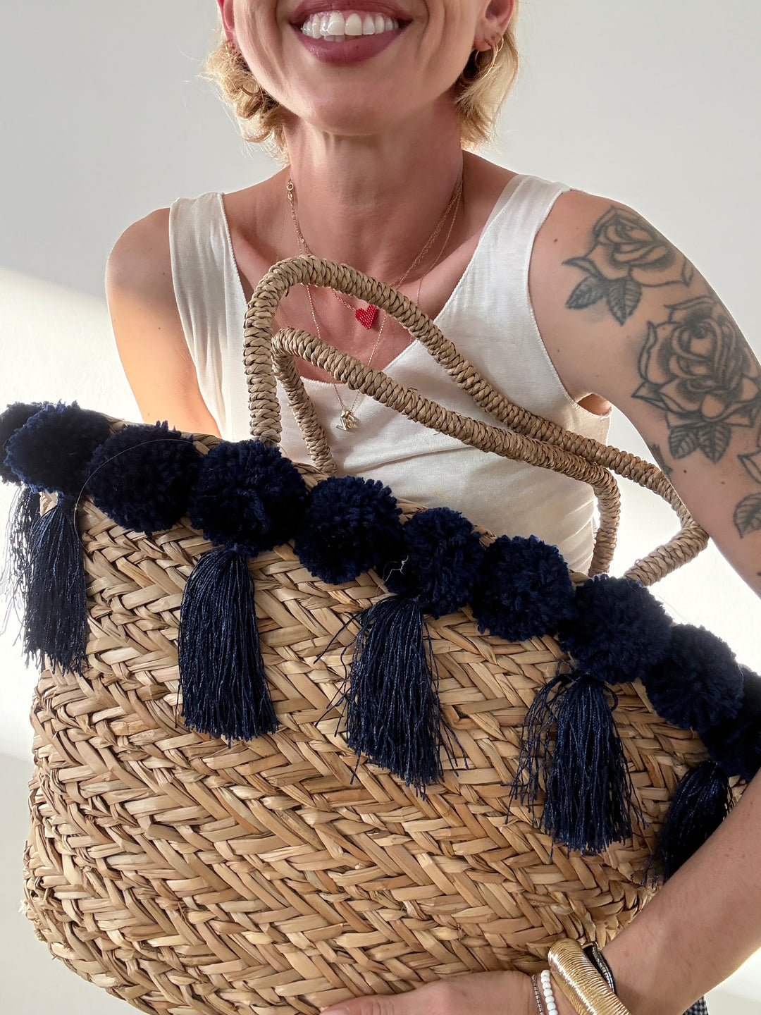 BORSA POSITANO PAGLIA BLU