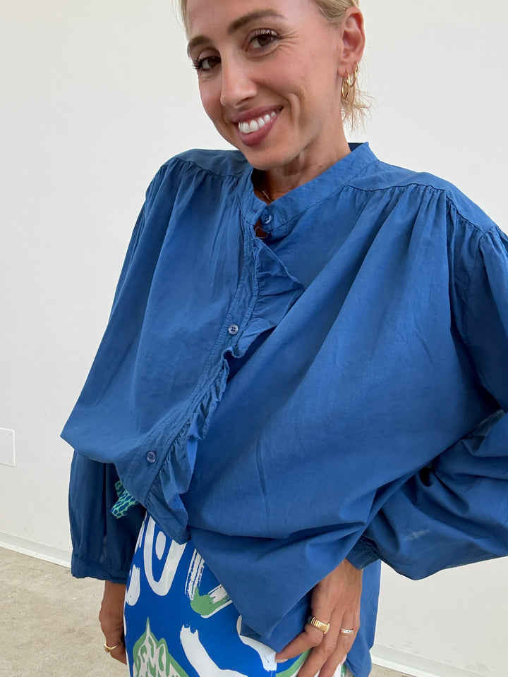 CAMICIA MUSSOLA BLUETTE ROUCHES