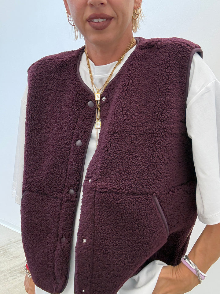 GILET TEDDY BORGOGNA