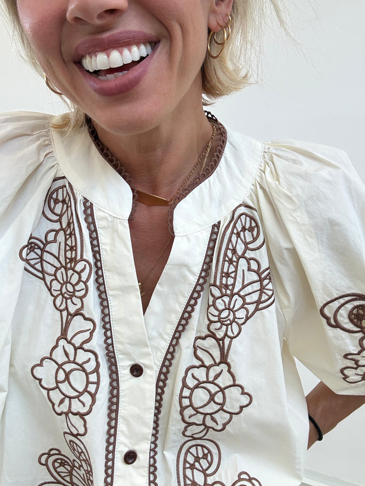 CAMICIA LUISA RICAMO AVORIO