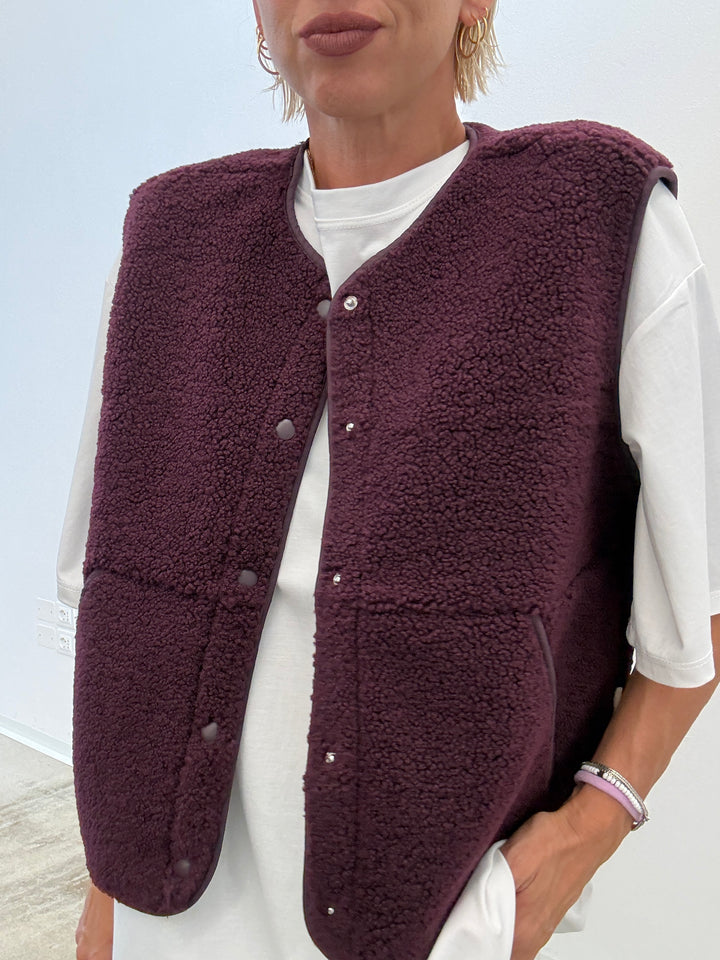 GILET TEDDY BORGOGNA