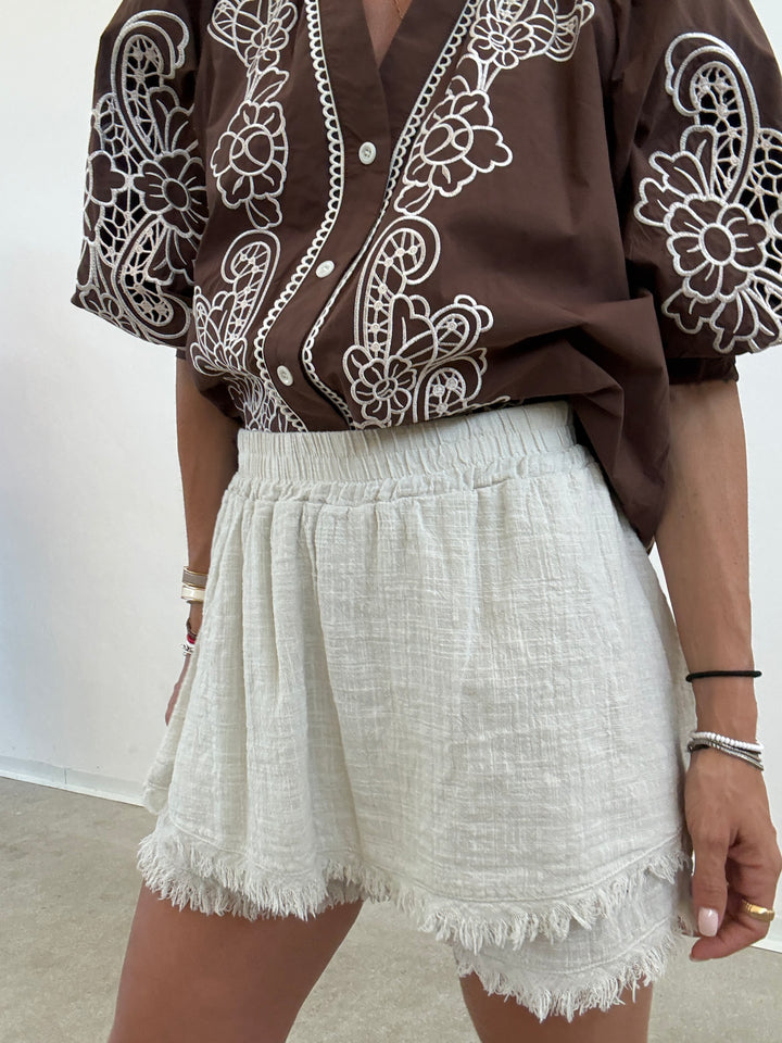 SHORTS GARZA AVORIO