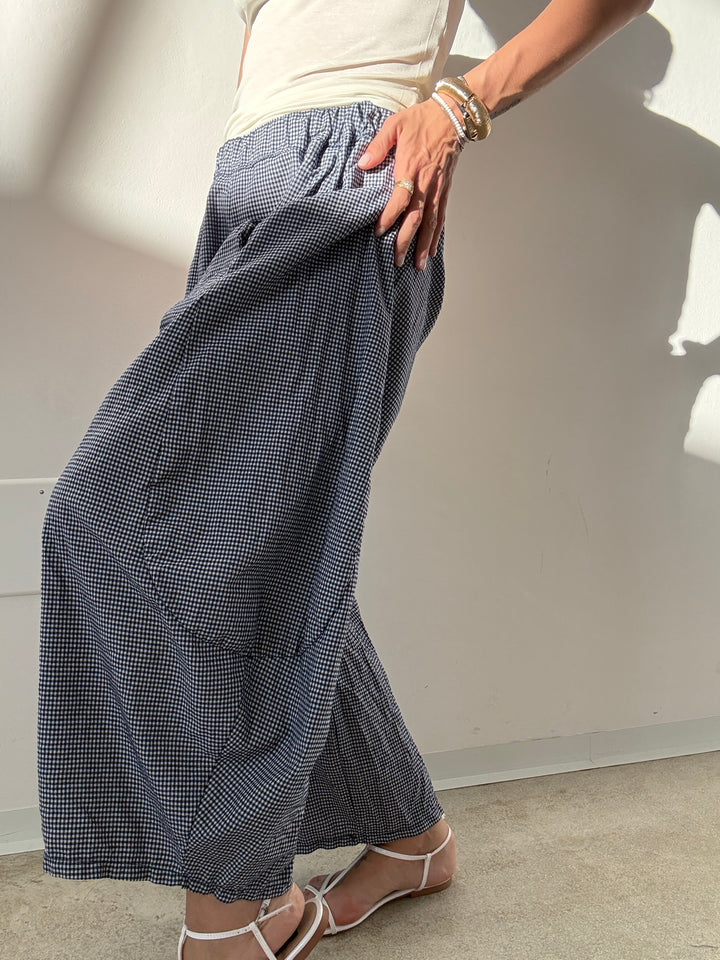 PANTALONE MARIANNA VICHY BLU