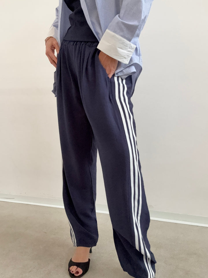 PANTA AISHA VISCOSA BLU/BIANCO