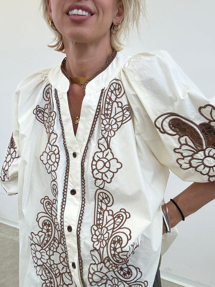 CAMICIA LUISA RICAMO AVORIO