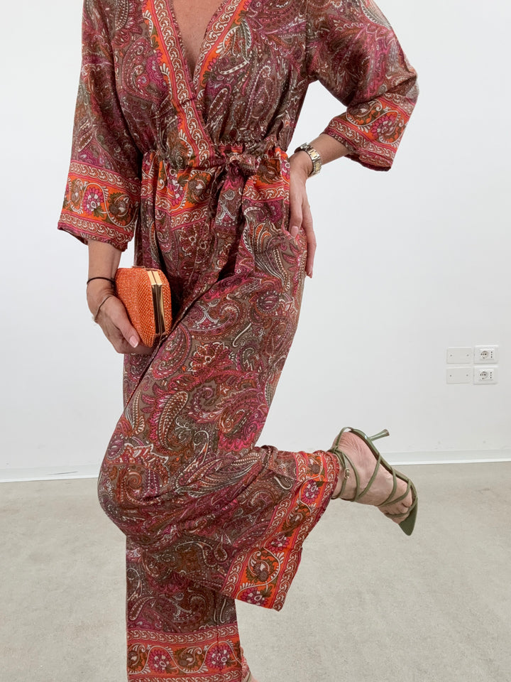 JUMPSUIT DELHI PINK/ORANGE