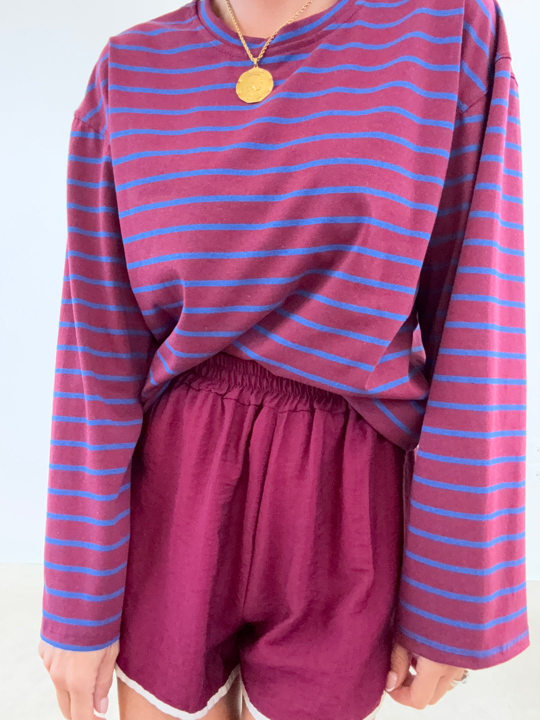 TSHIRT GILDA RIGA VINO/BLU