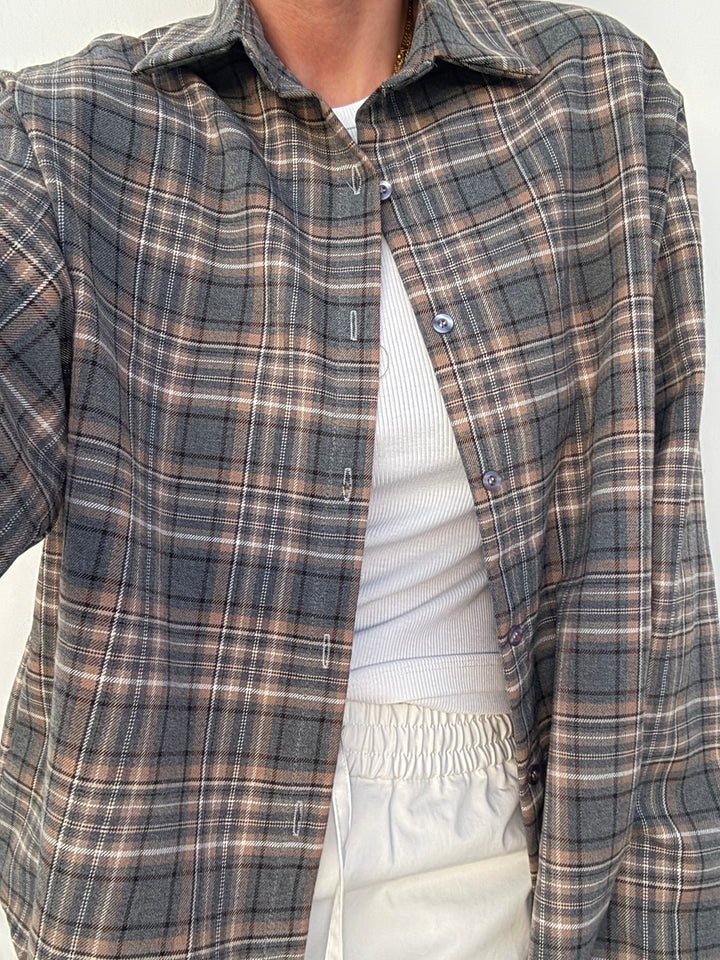 CAMICIA MIRTA CHECK GRIGIO/BEIGE