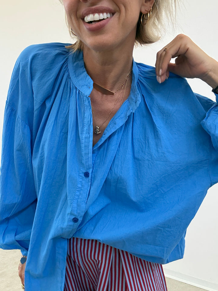 CAMICIA MUSSOLA AZZURRO