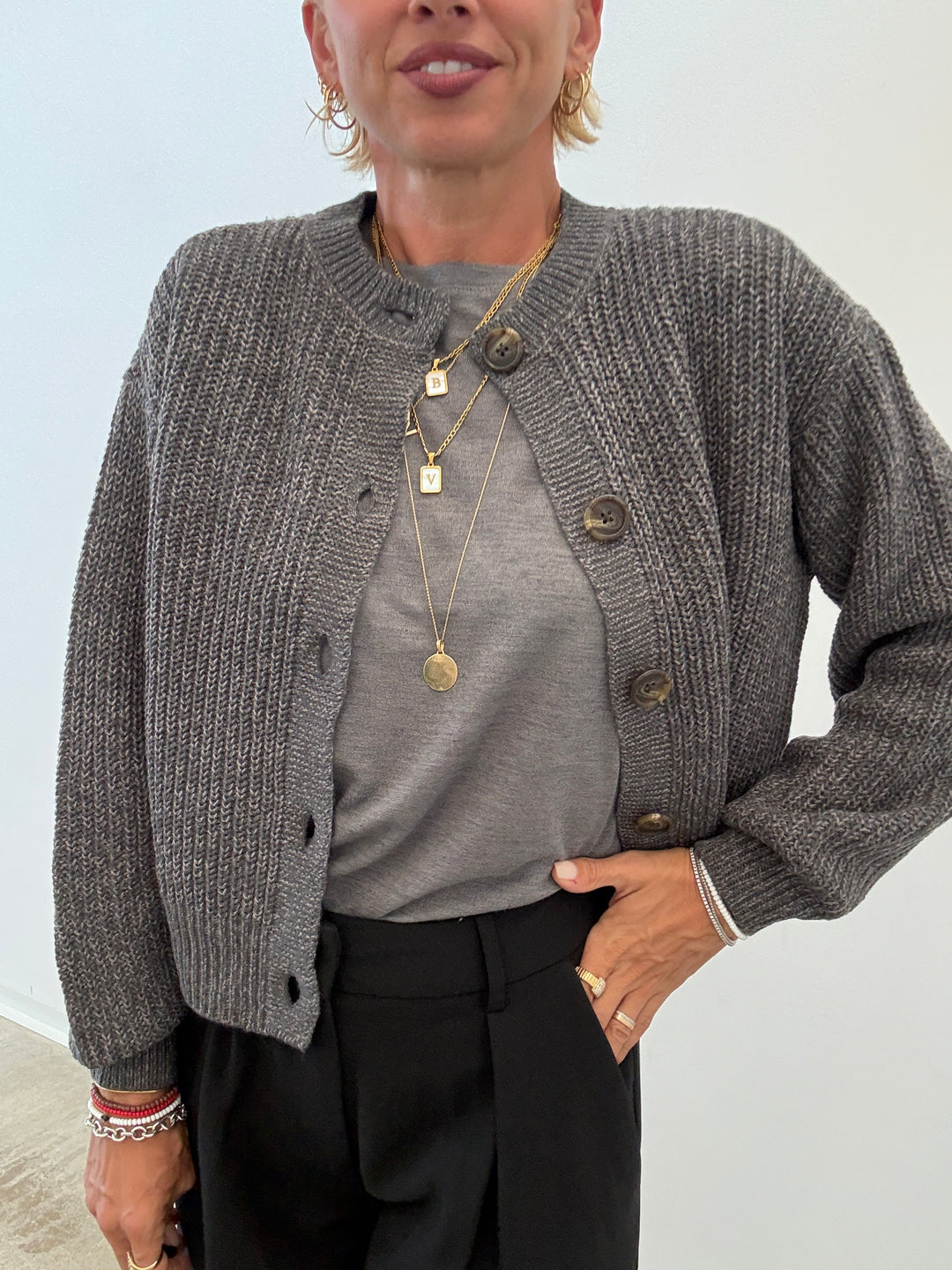 CARDIGAN LEA GRIGIO MELANGE