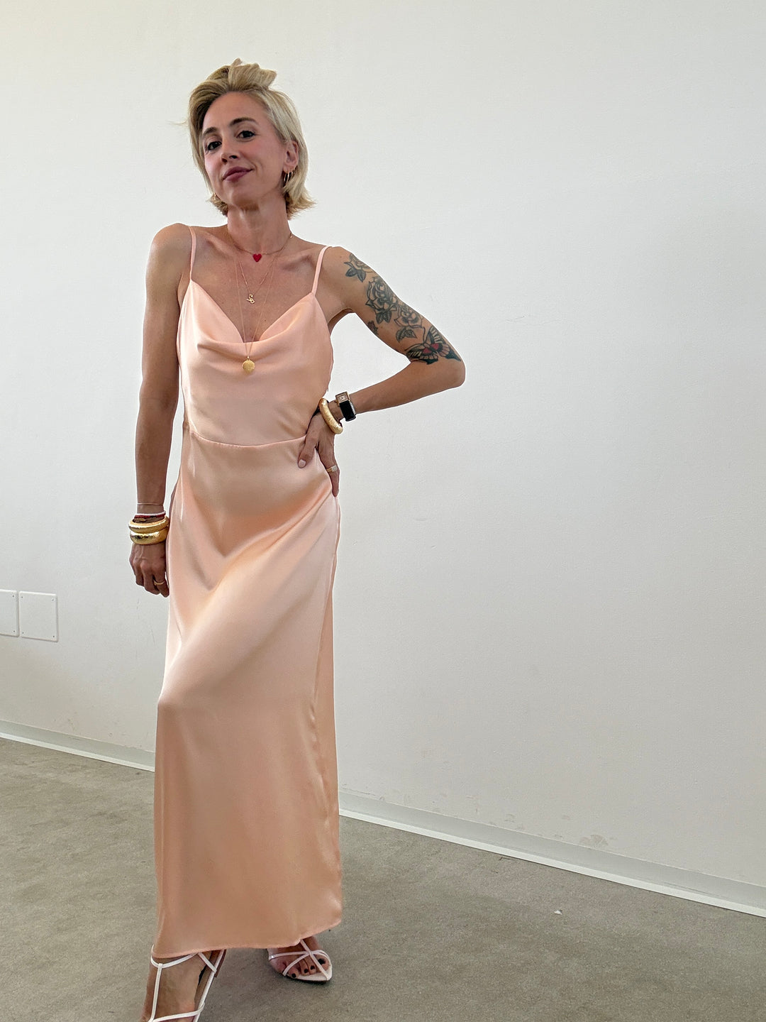 ABITO VANINA SATIN PESCA