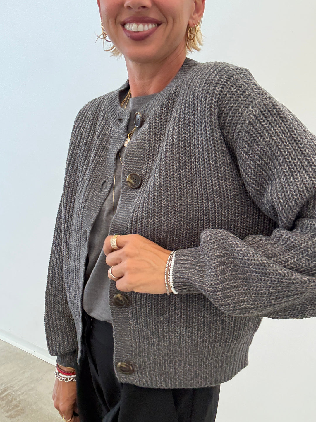 CARDIGAN LEA GRIGIO MELANGE