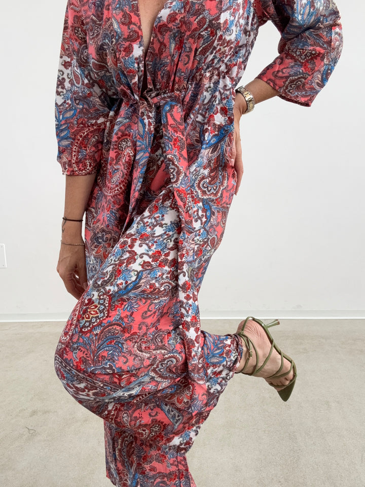 JUMPSUIT DELHI BIANCO/FRAGOLA