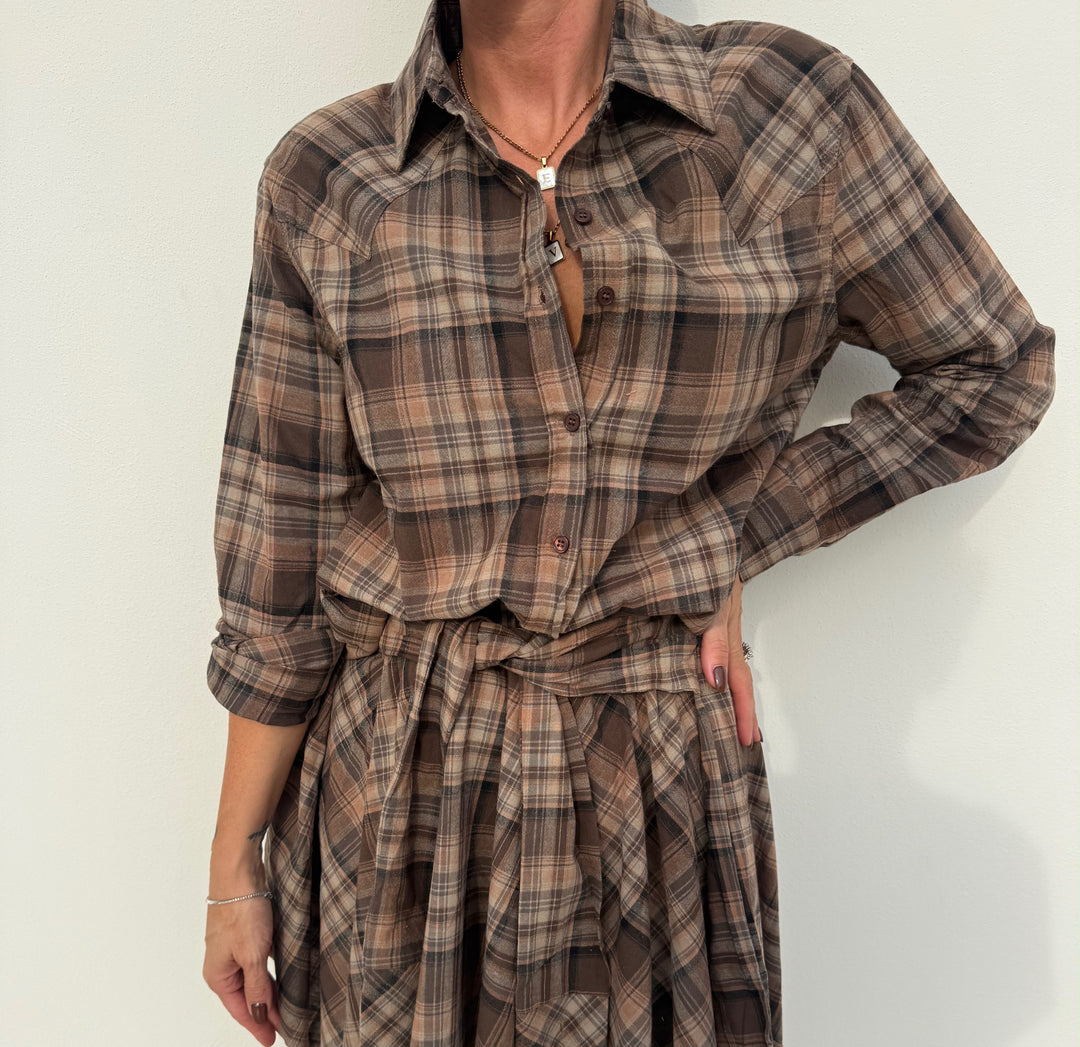 CAMICIA TARTAN CAMEL