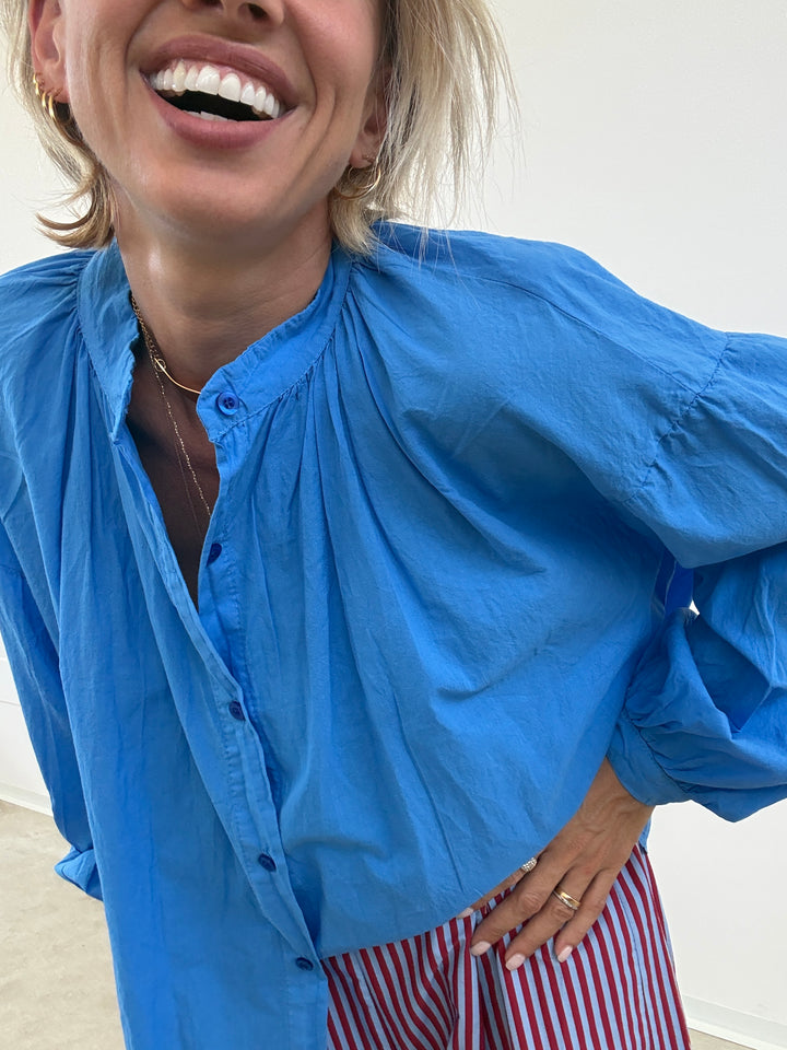 CAMICIA MUSSOLA AZZURRO