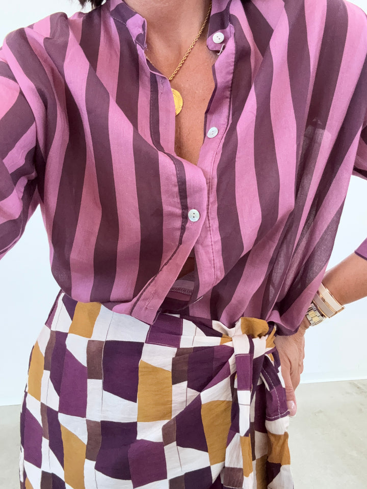 CAMICIA HELEN MALVA MELANZANA