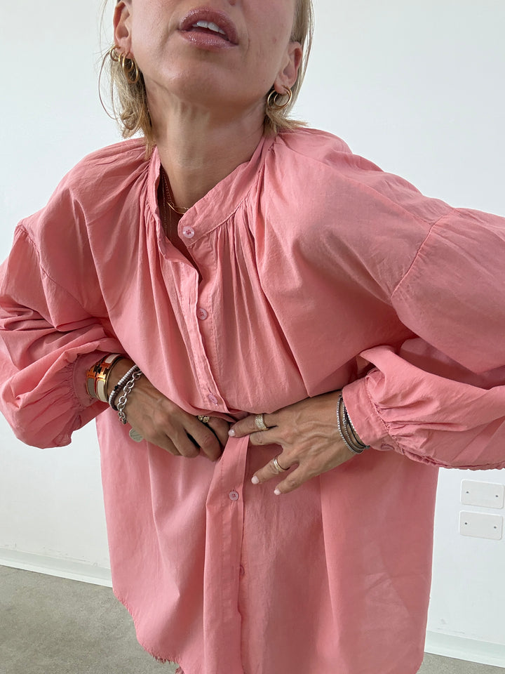 CAMICIA MUSSOLA ROSA CONFETTO