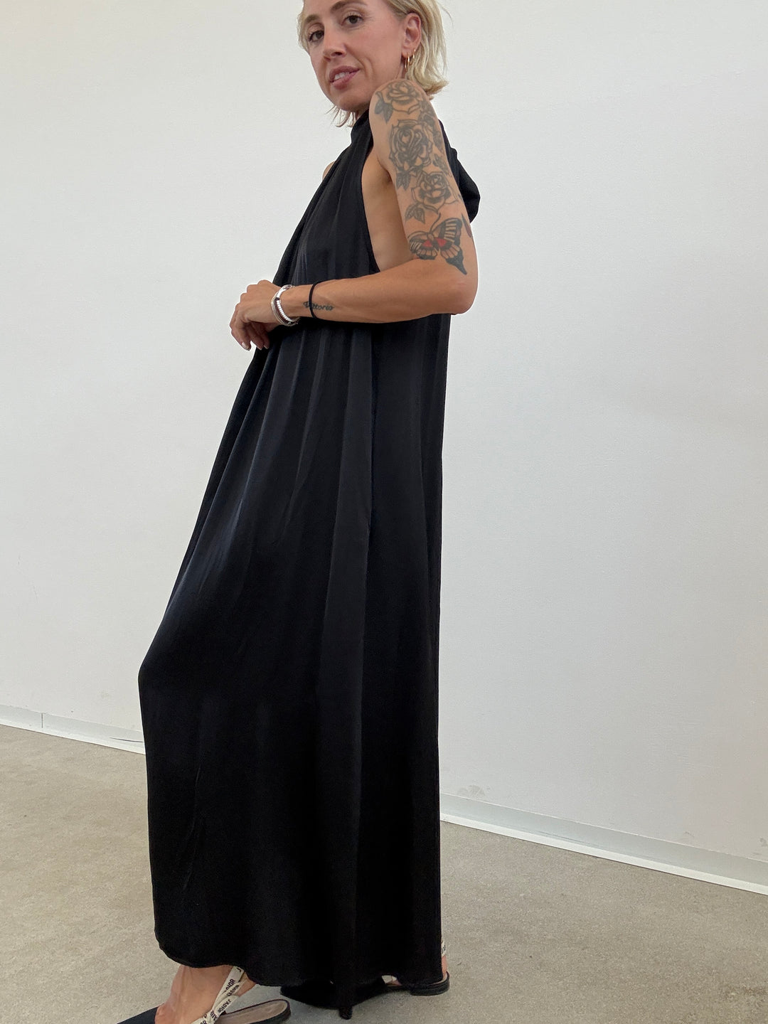 ABITO GINNY SATIN NERO