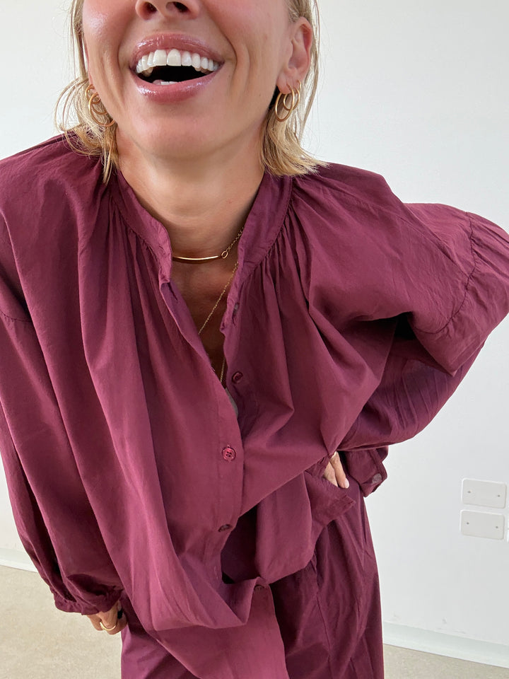 CAMICIA MUSSOLA VINO