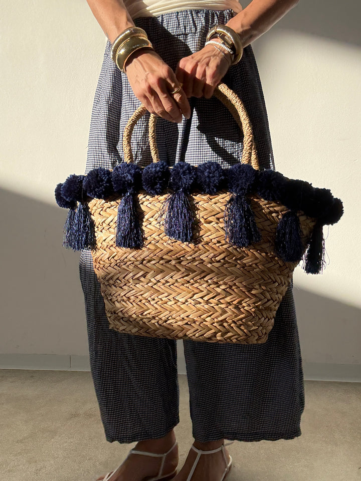 BORSA POSITANO PAGLIA BLU