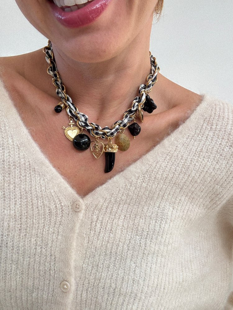 COLLANA CATENA VICHY NERO;COLLANA CATENA VICHY NERO;COLLANA CATENA VICHY NERO;COLLANA CATENA VICHY NERO;COLLANA CATENA VICHY NERO