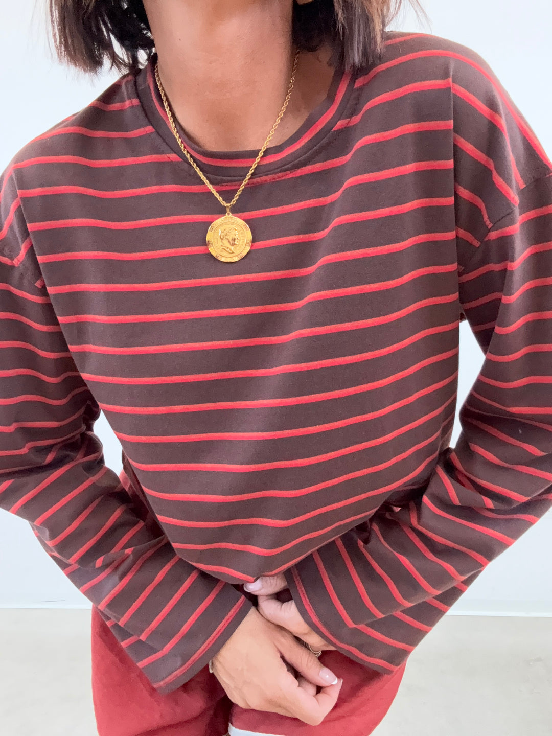TSHIRT GILDA RIGA CIOCCO/ROSSO