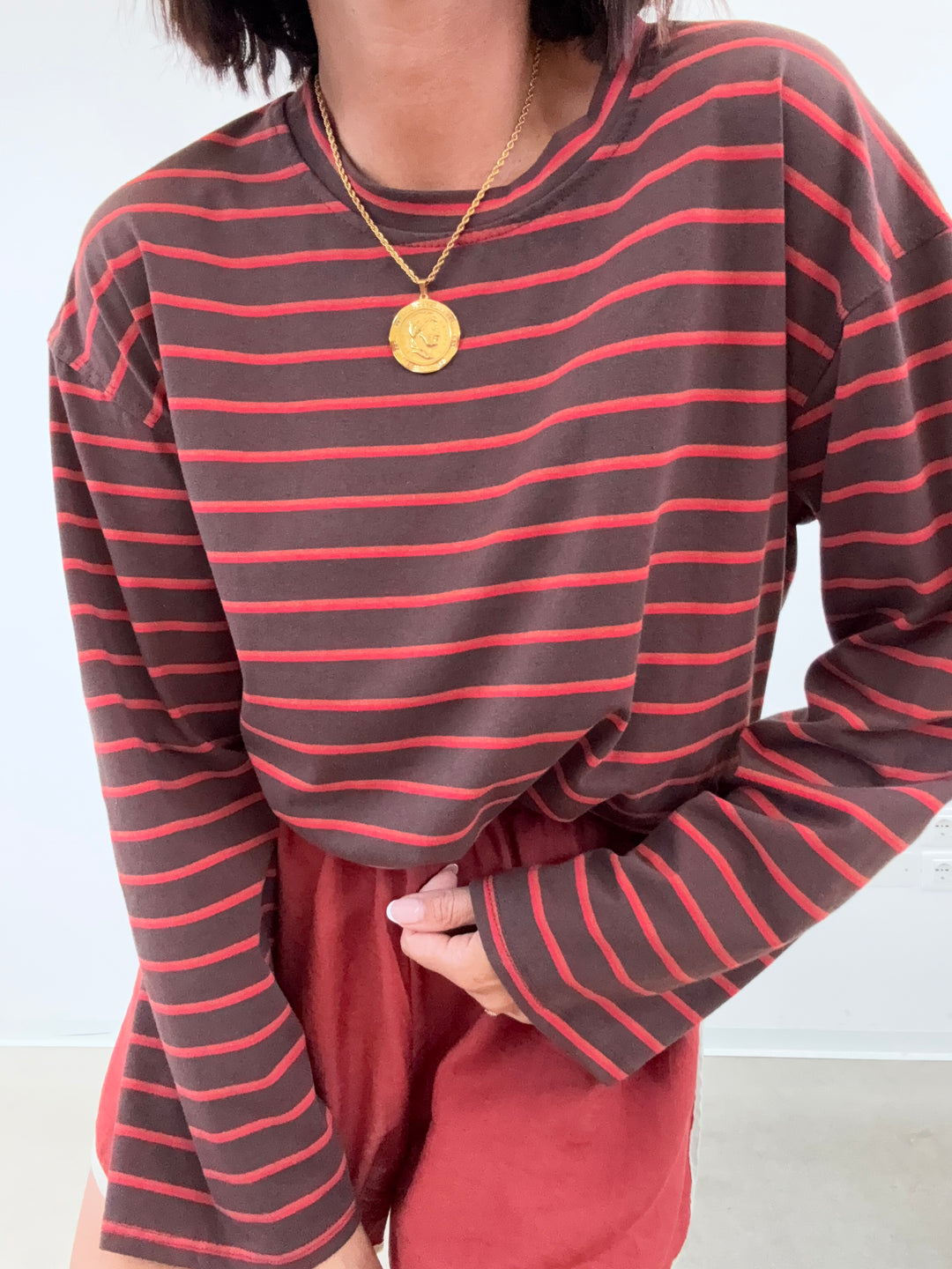 TSHIRT GILDA RIGA CIOCCO/ROSSO