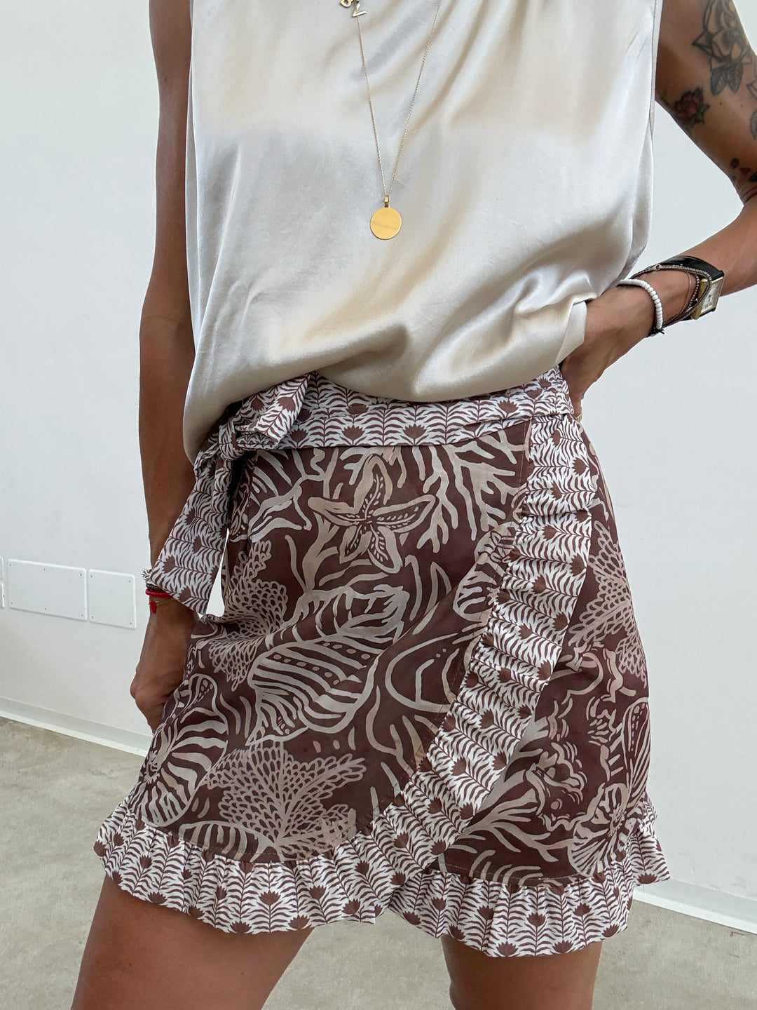 MINIGONNA PAREO CONCHIGLIE BEIGE