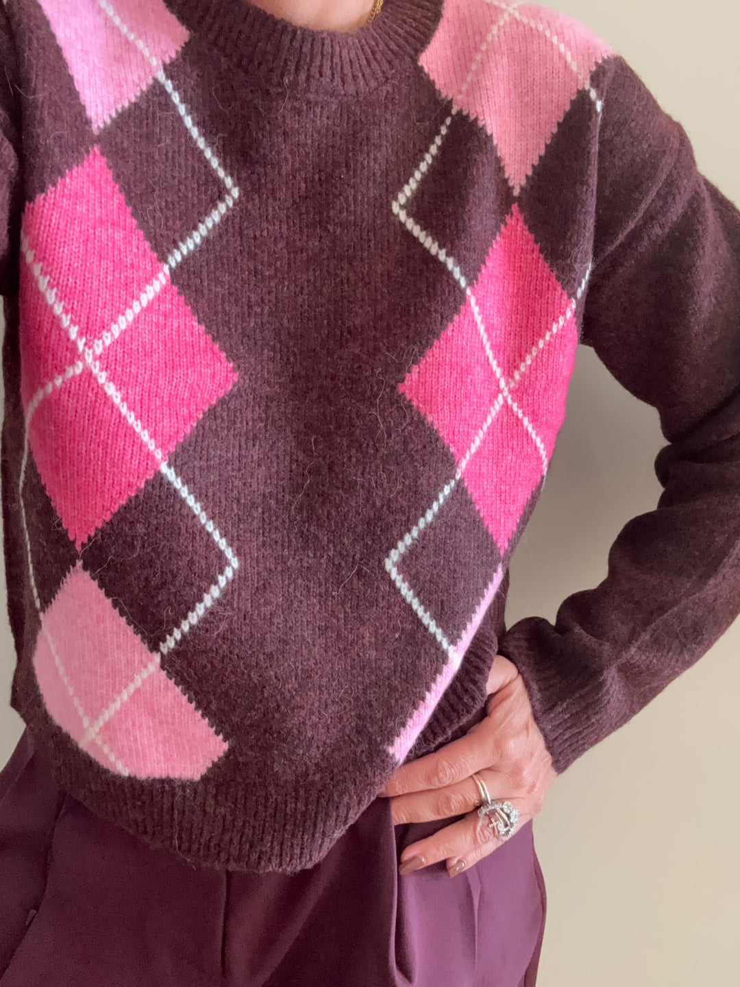 PULL ARIANNA ROMBI VINO