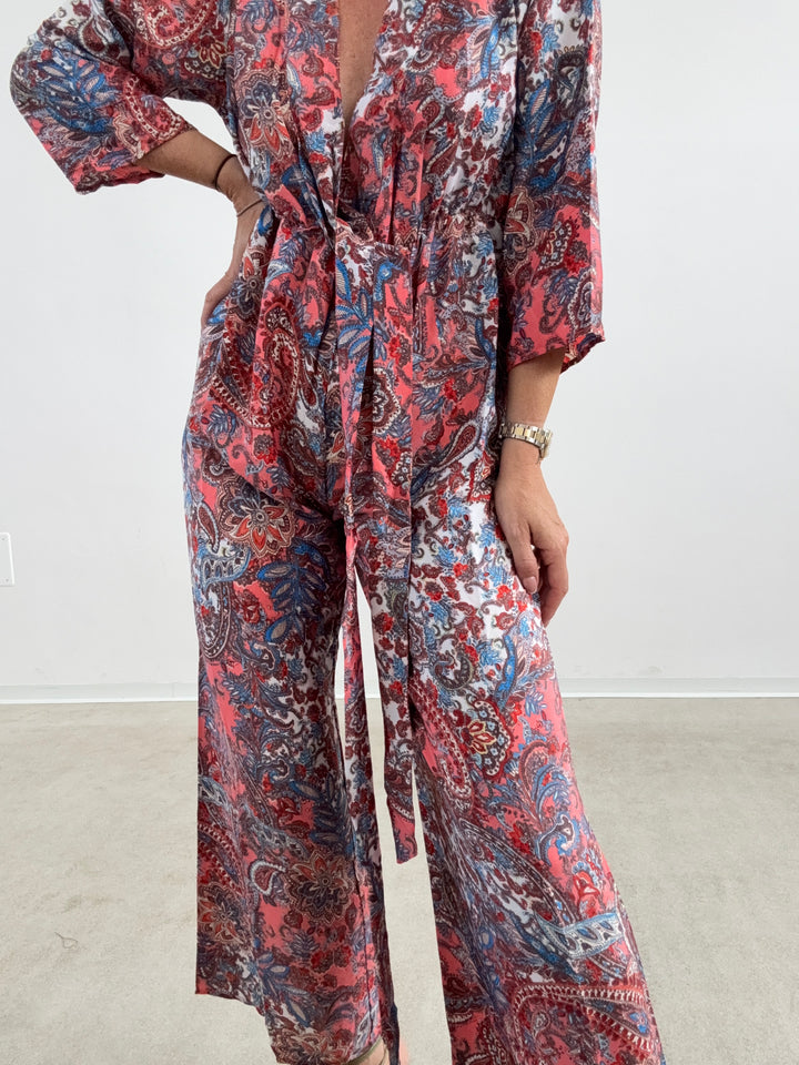 JUMPSUIT DELHI BIANCO/FRAGOLA