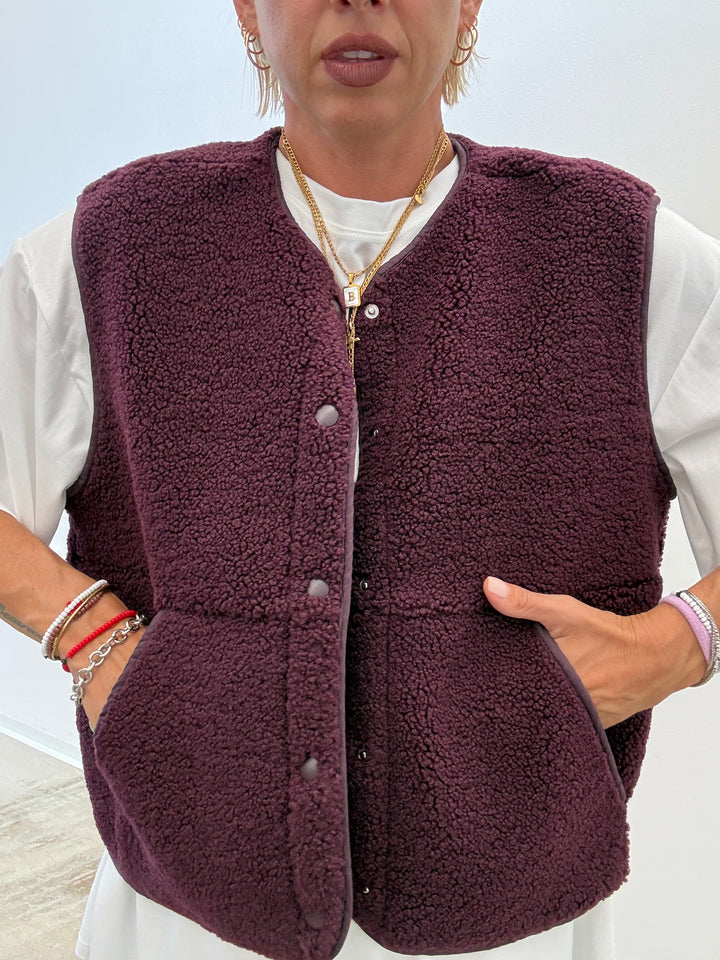 GILET TEDDY BORGOGNA
