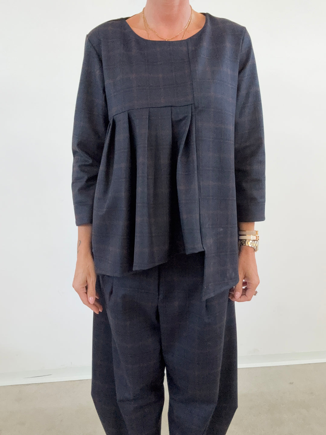 SET LORELLA CHECK BLU NOTTE