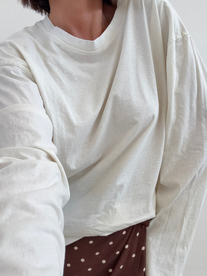 TSHIRT OVER BASIC MANICA LUNGA BURRO