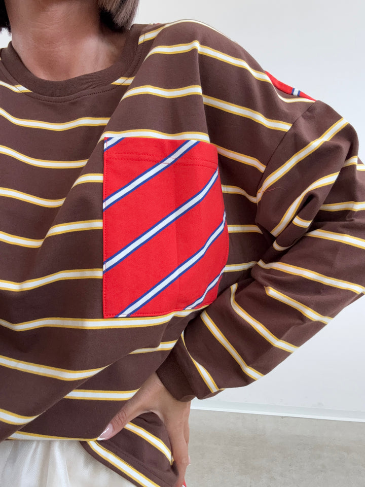 TSHIRT M\L  OVER BASIC MIX RIGHE MORO