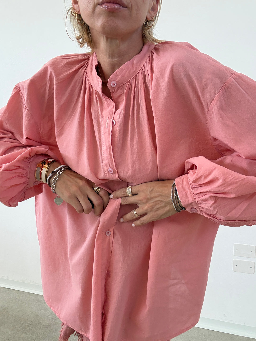 CAMICIA MUSSOLA ROSA CONFETTO