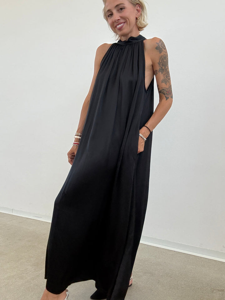 ABITO GINNY SATIN NERO