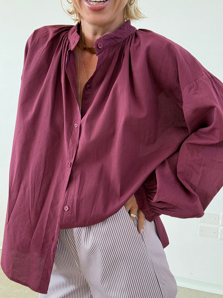 CAMICIA MUSSOLA VINO
