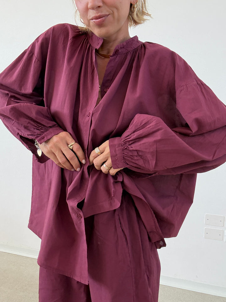 CAMICIA MUSSOLA VINO