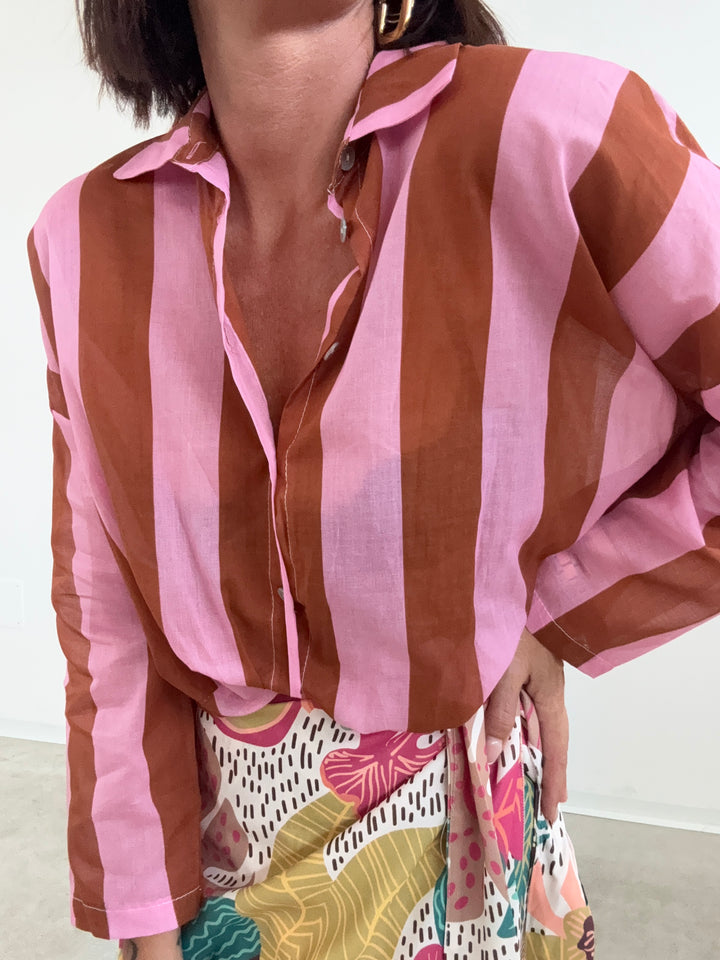 CAMICIA COLLETTO RIGA ROSA/RUST