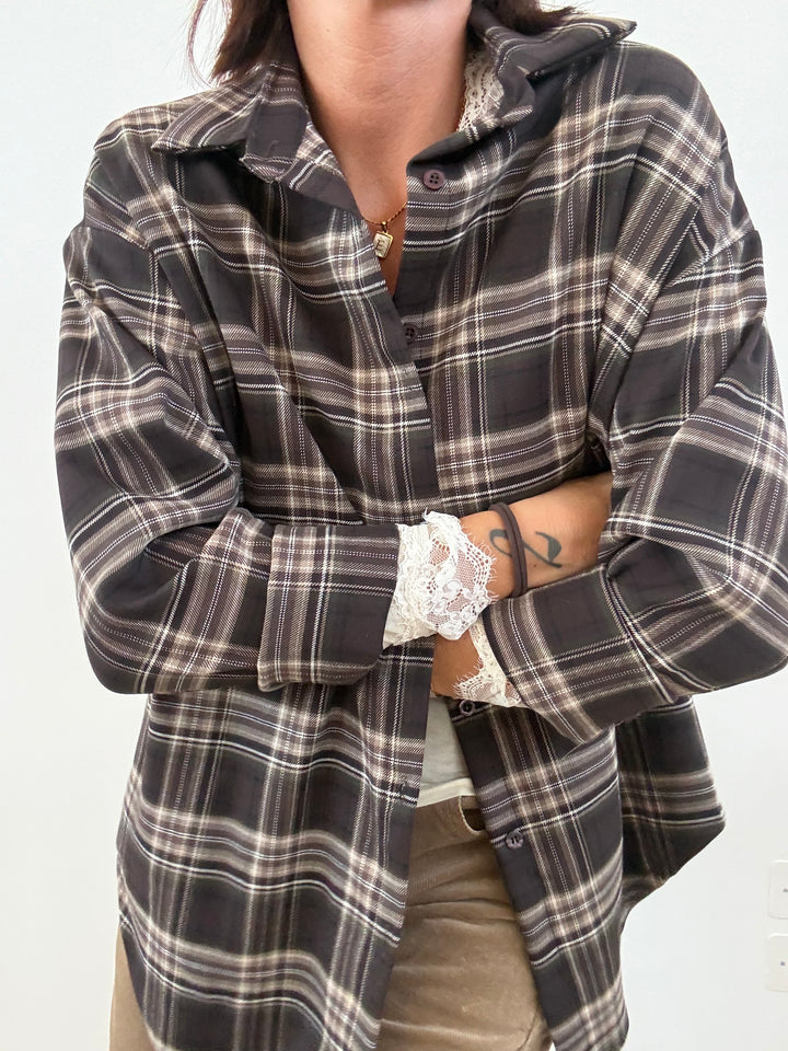 CAMICIA MIRTA CHECK MORO/BEIGE