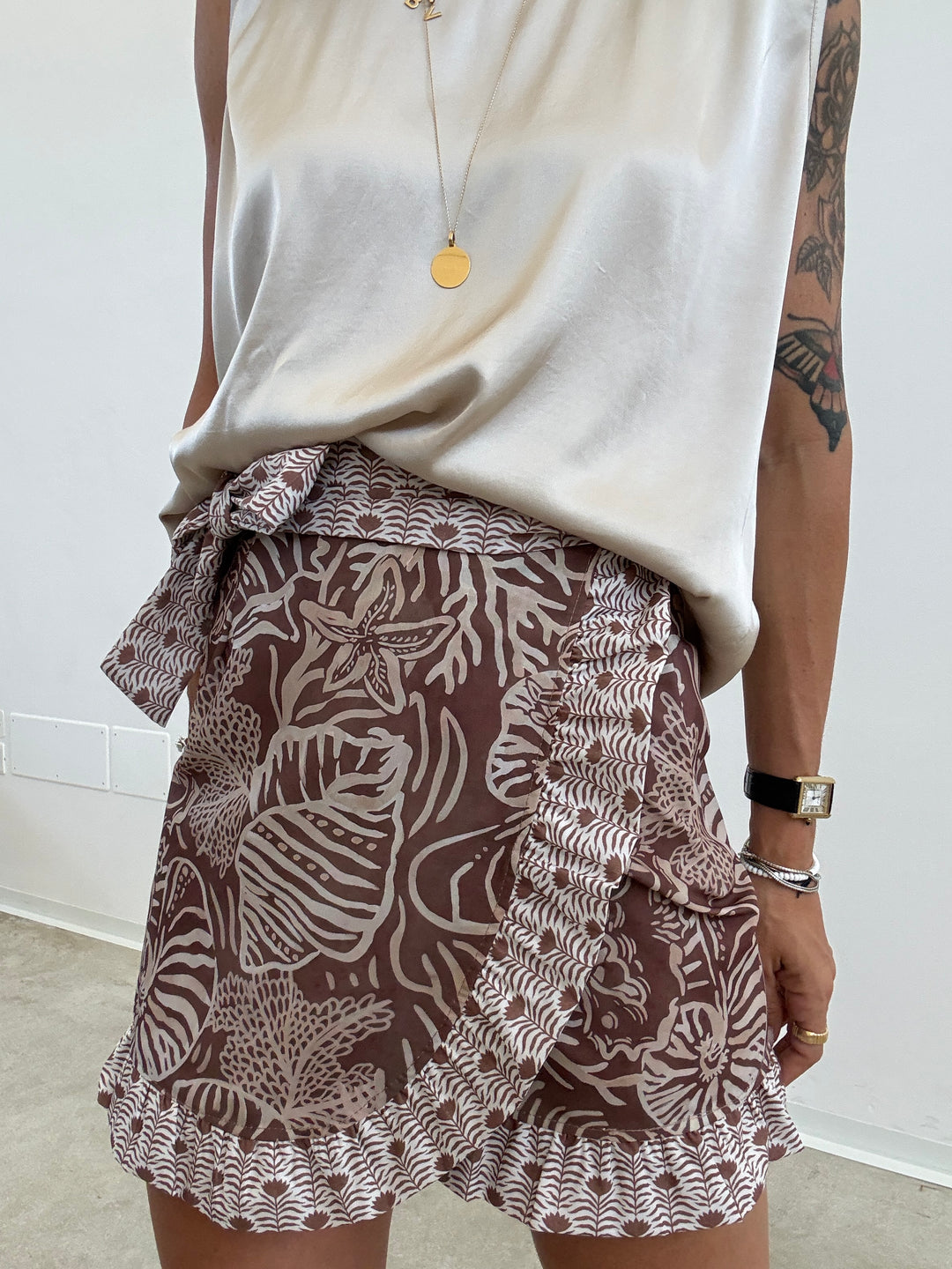 MINIGONNA PAREO CONCHIGLIE BEIGE