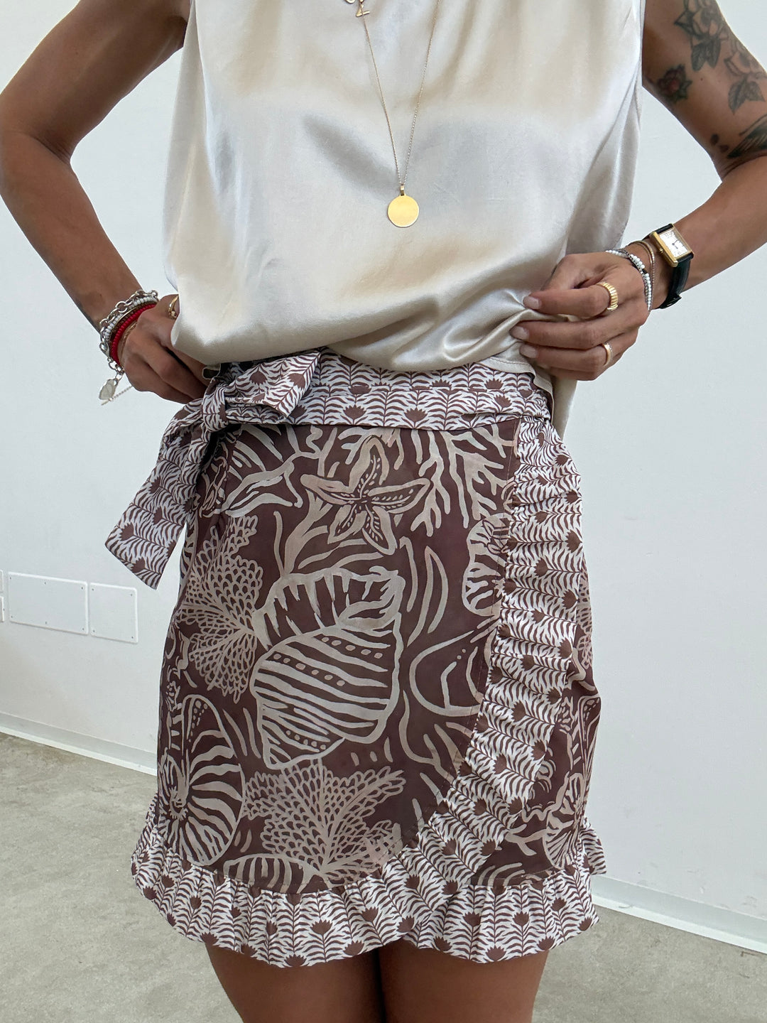 MINIGONNA PAREO CONCHIGLIE BEIGE