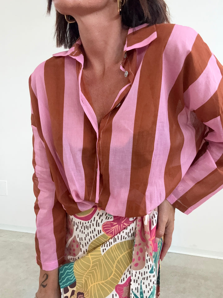 CAMICIA COLLETTO RIGA ROSA/RUST
