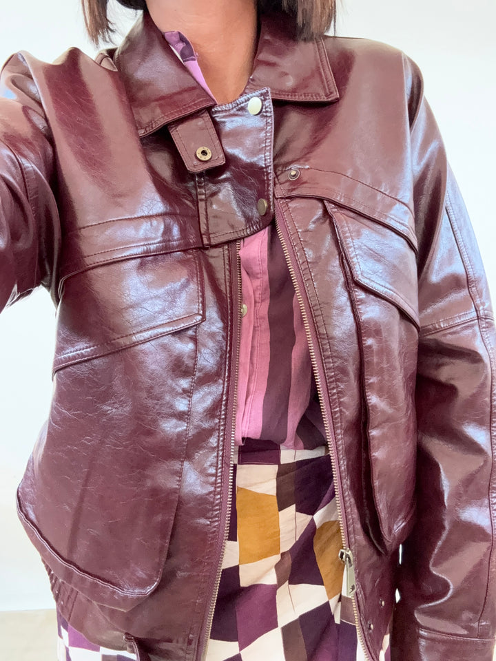 BOMBER VINTAGE BORDEAUX
