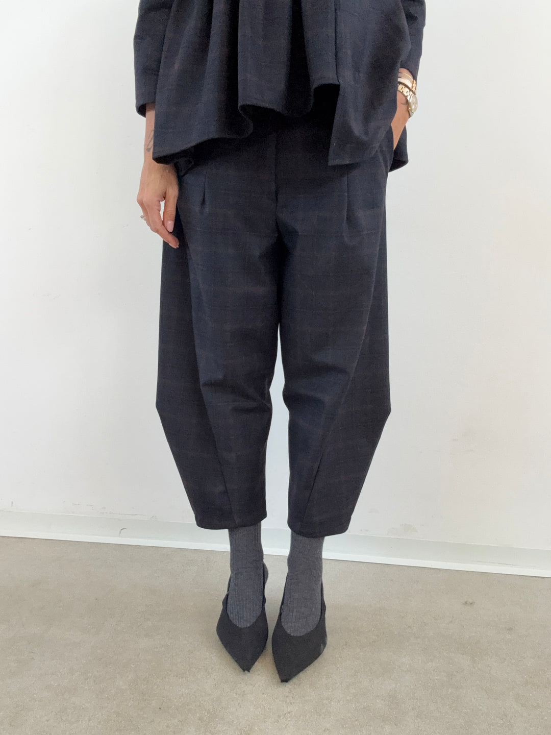 SET LORELLA CHECK BLU NOTTE