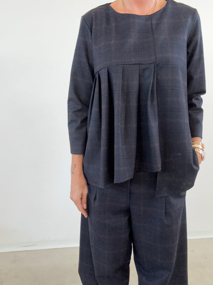 SET LORELLA CHECK BLU NOTTE