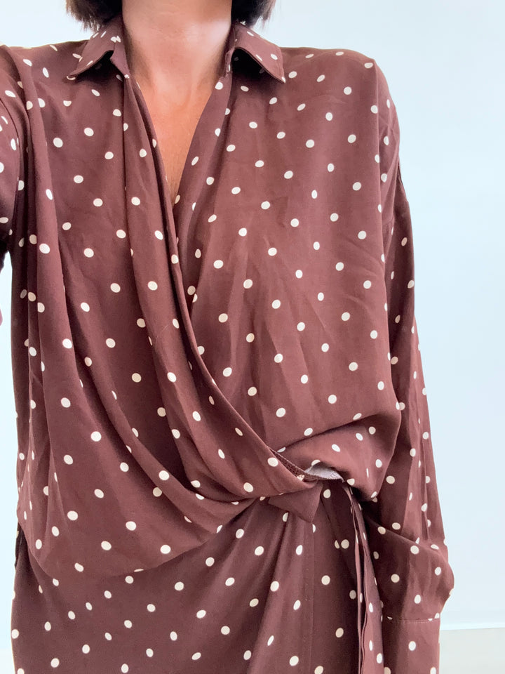 CAMICIA POIS MARRONE