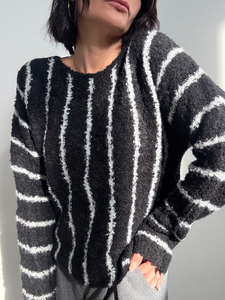 PULL ALESSIA RIGHE NERO/PANNA;PULL ALESSIA RIGHE NERO/PANNA;PULL ALESSIA RIGHE NERO/PANNA;PULL ALESSIA RIGHE NERO/PANNA;PULL ALESSIA RIGHE NERO/PANNA