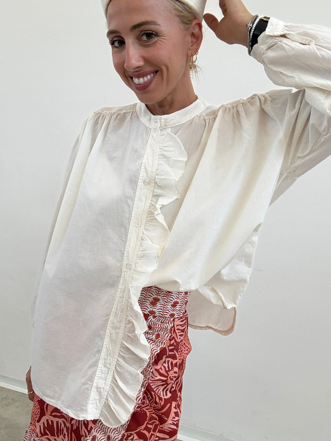 CAMICIA MUSSOLA LATTE ROUCHES